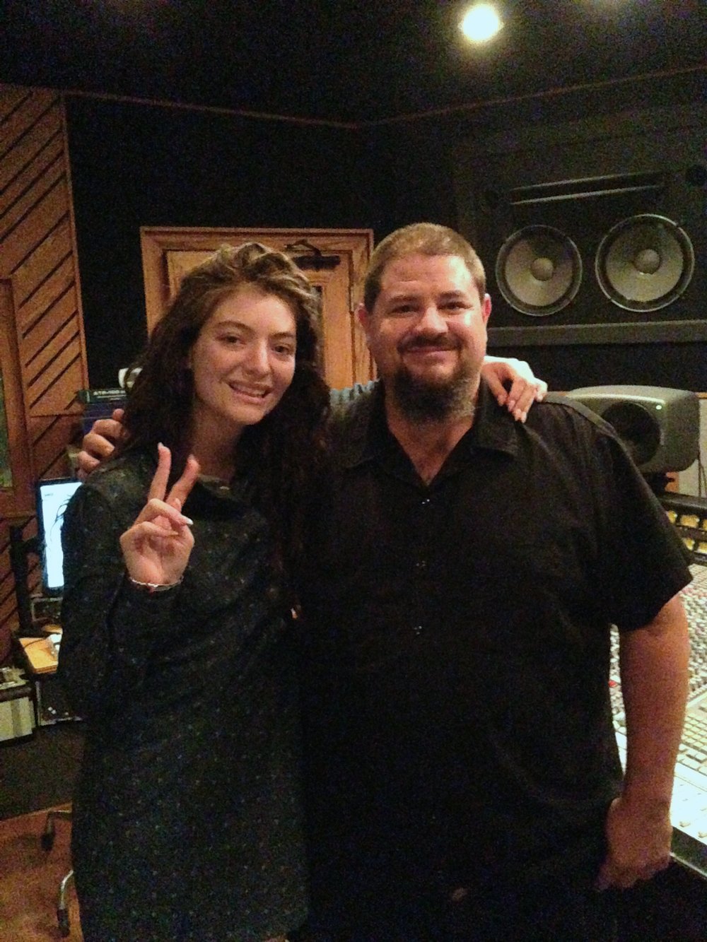  With Lorde during the recording of “The Hunger Games: Mockingjay” soundtrack. 